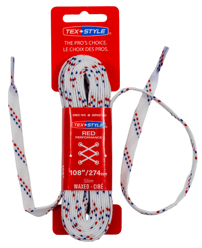 Tex-Style veters, RED Performance slanke gewaxte - doos 36 stuks