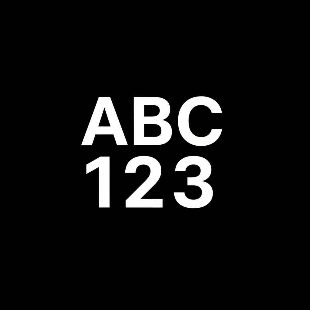 Kun je een vierkante afbeelding genereren voor Shopify. In de afbeelding moet een witte achtergrond zijn, uitgesneden letters ABC en daaronder moeten uitgesneden cijfers 123 staan.
ABC en 123 moeten dezelfde grootte en breedte hebben.