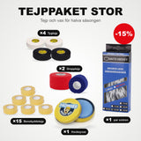 Pack de ruban adhésif Large : 15 Ruban protège-tibias, 4 rubans en tissu, 2 rubans grip, 1 paire de lacets de patins et cire de hockey